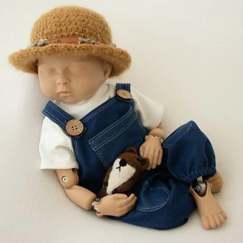 Cowboy Outfit With Hat Set - Newborn Photography Props - Image 5